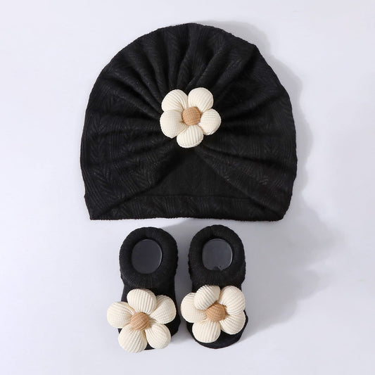 Baby Girl Flower Cap & Socks Set
