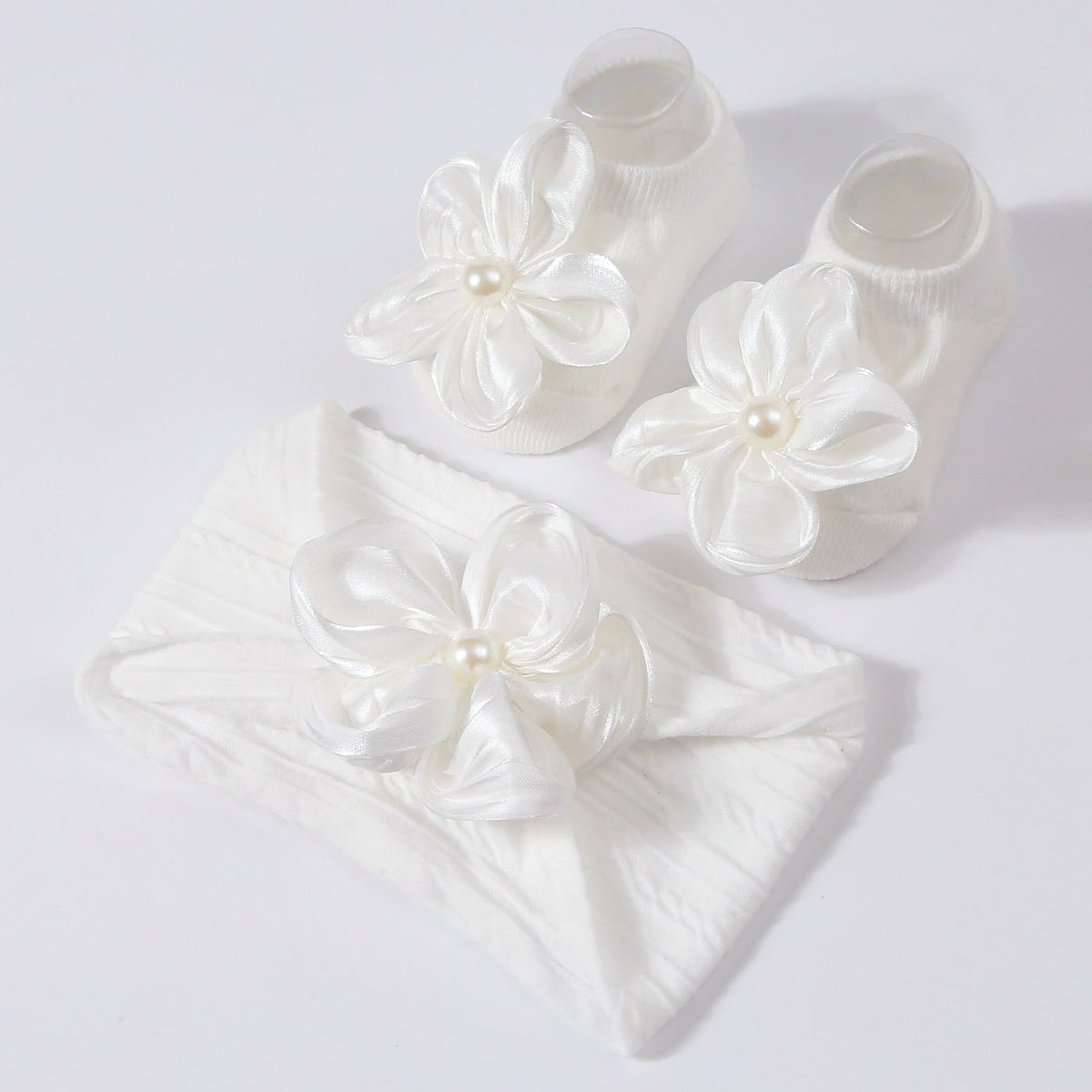 Baby Girl Flower Headband & Socks Set