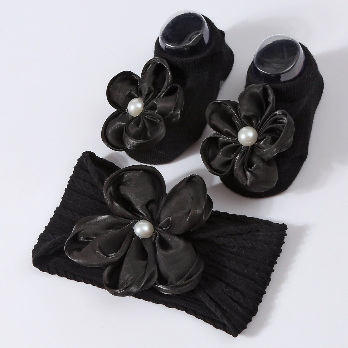 Baby Girl Flower Headband & Socks Set