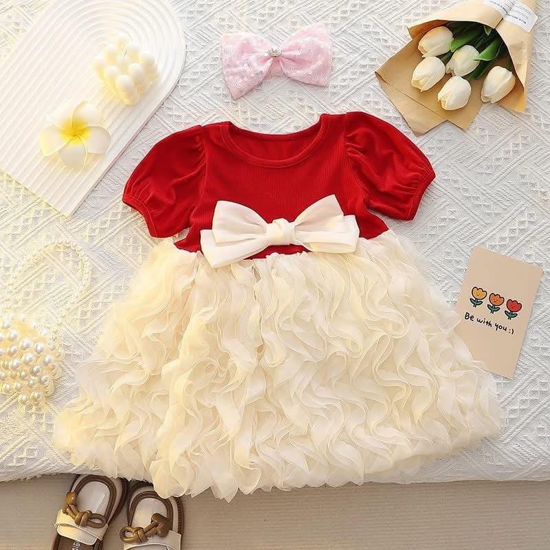 Baby Girls Polka Dot Bow Party Dress