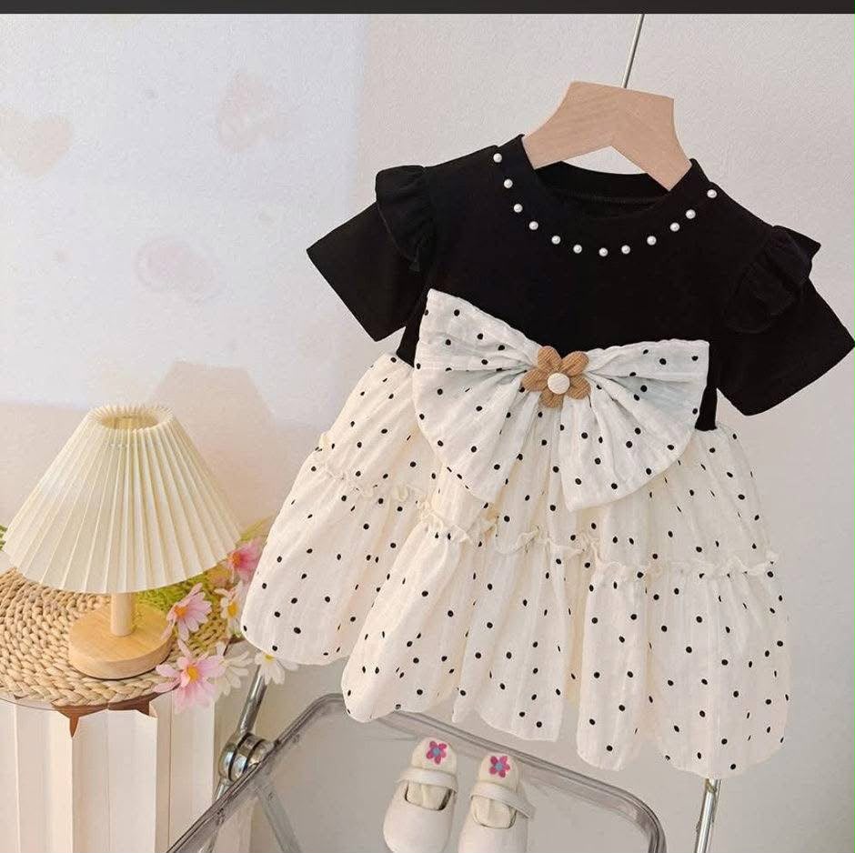 Baby Girls Polka Dot Bow Party Dress
